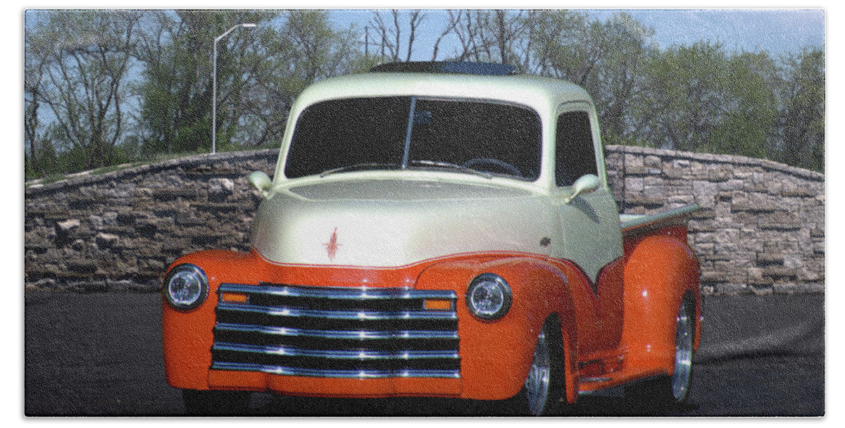 1952 Hand Towel featuring the photograph 1952 Chevrolet Pickup Truck by Tim McCullough