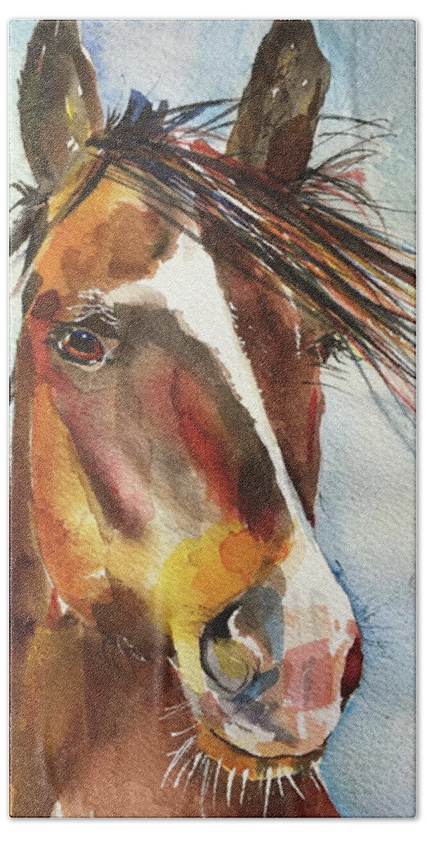Horse Bath Towel featuring the painting Live Love Ride by Bonny Butler