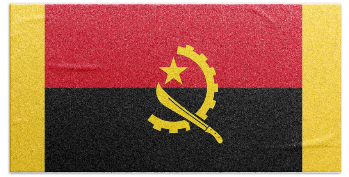 Flag Hand Towel featuring the digital art Angola Flag #2 by Frederick Holiday