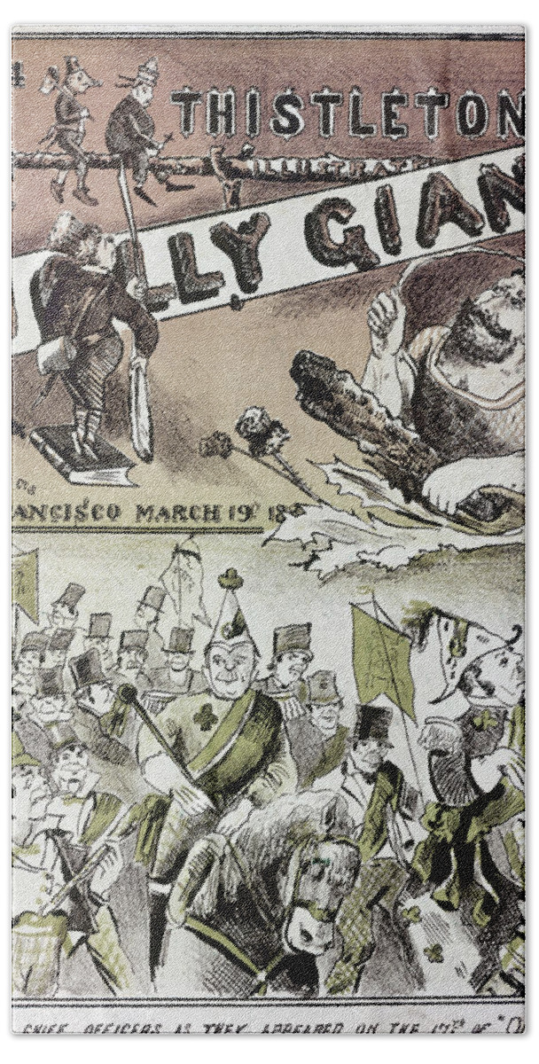 1880 Bath Towel featuring the photograph Anti-immigrant Cartoon #2 by Granger