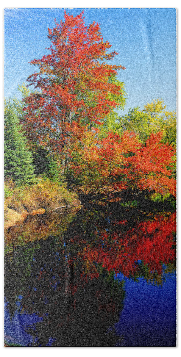 Adirondack Mts. Hand Towel featuring the photograph Autumn Splendor #2 by Frank Houck