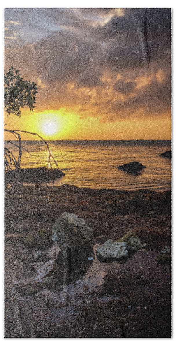 Sunset Hand Towel featuring the photograph Bahia Honda Sunset by David Hart