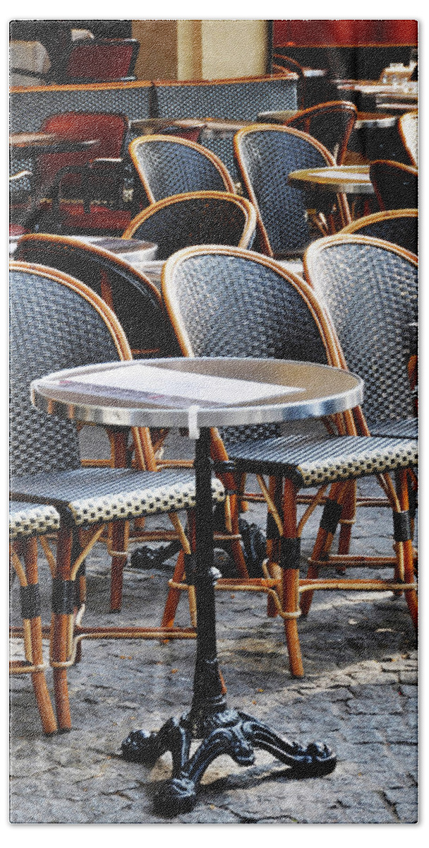 Cafe Hand Towel featuring the photograph Cafe terrace in Paris #2 by Dutourdumonde Photography