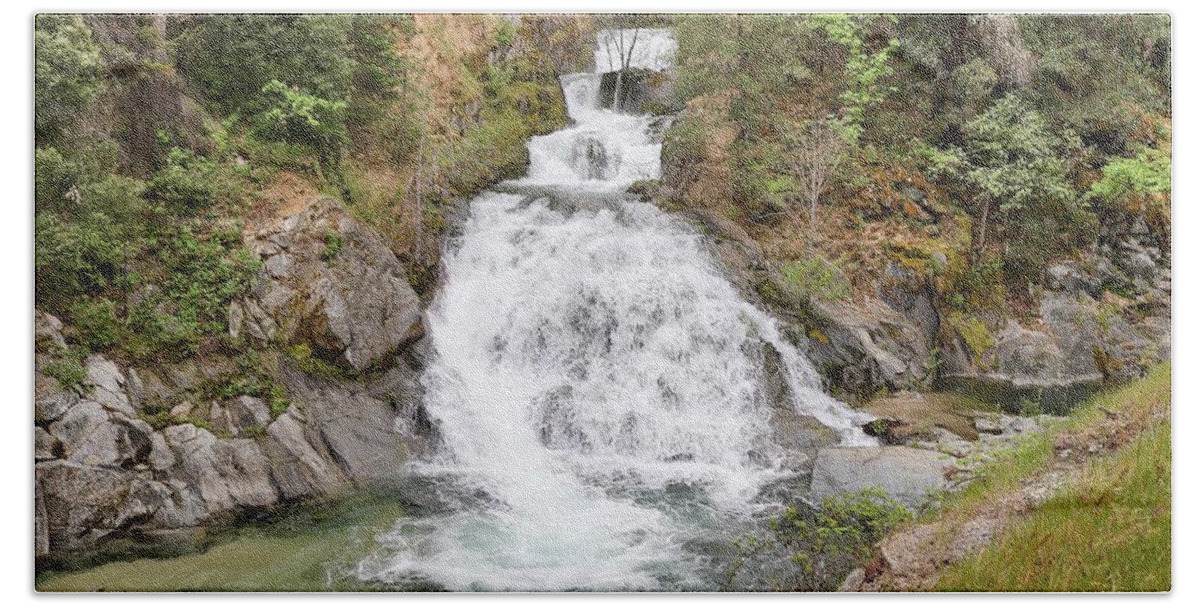 Crystal Creek Falls Bath Towel featuring the photograph Crystal Creek Falls #2 by Maria Jansson