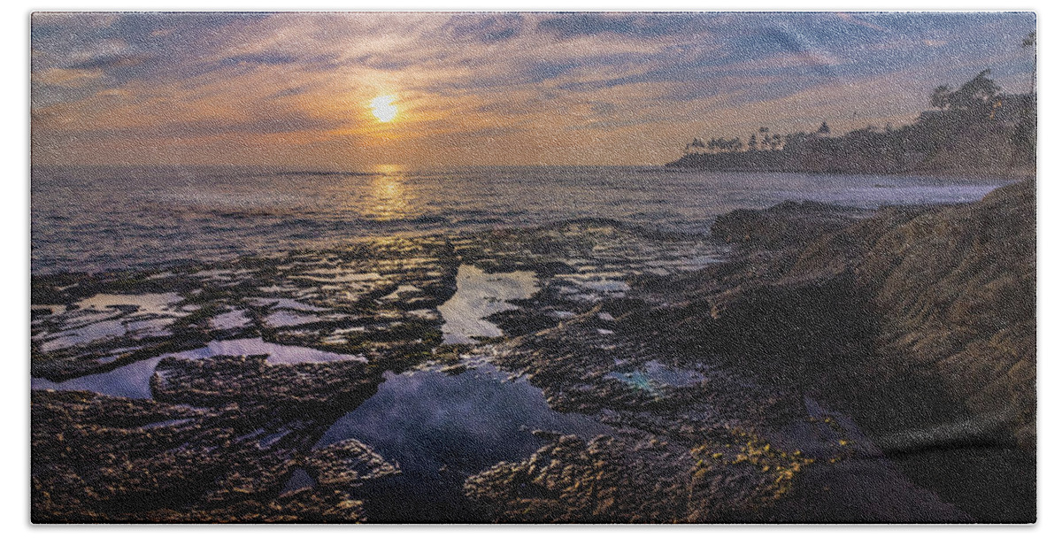 Beach Bath Towel featuring the photograph Diver's Cove Sunset #3 by Andy Konieczny