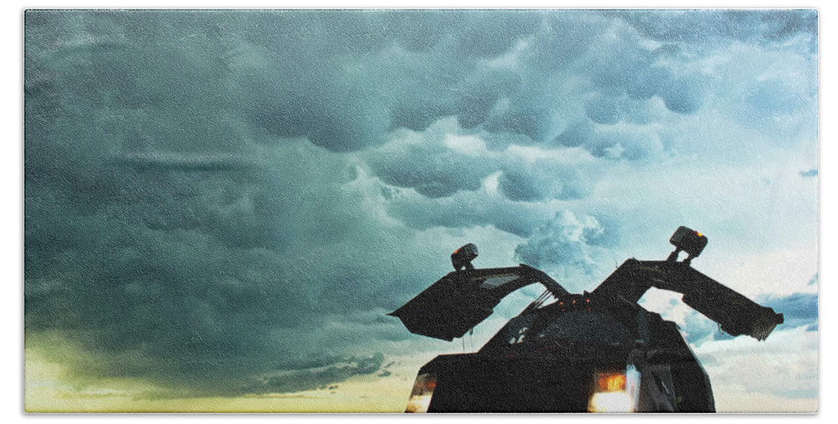 Clouds Bath Towel featuring the photograph Dominating the Storm by Ryan Crouse