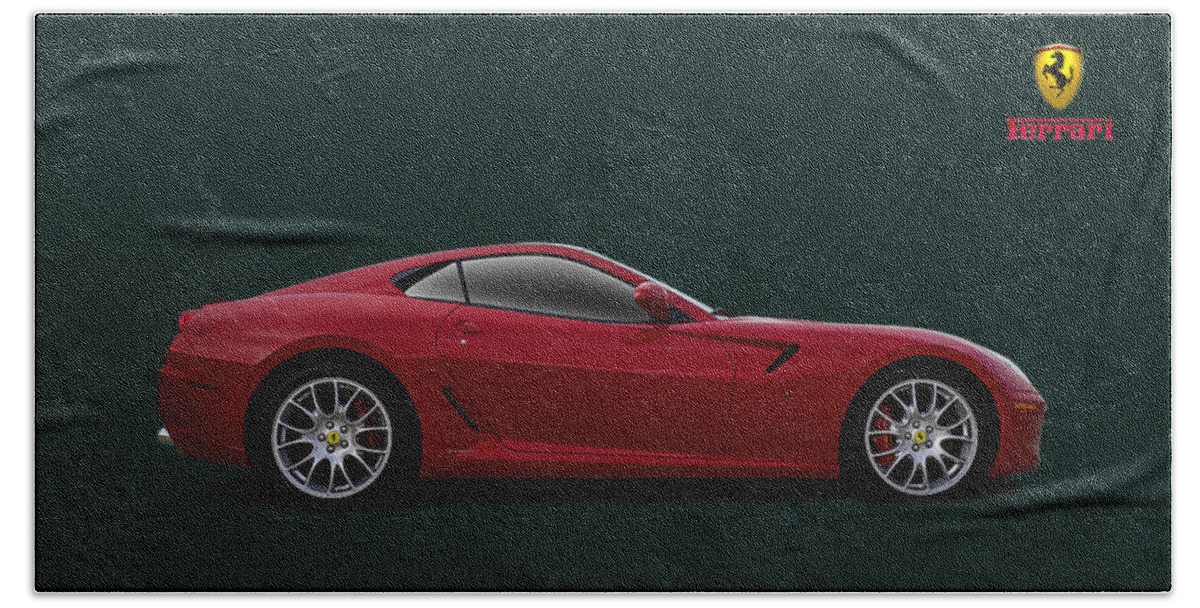 #faatoppicks Hand Towel featuring the digital art Ferrari 599 GTB by Douglas Pittman