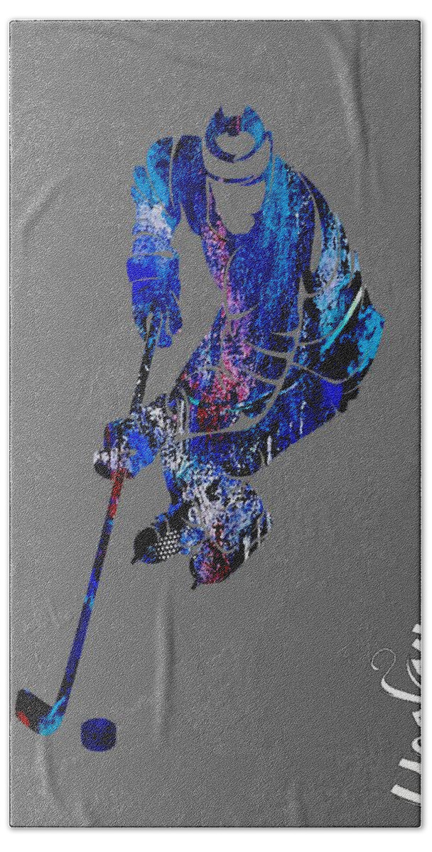 Hockey Bath Towel featuring the mixed media Hockey Collection #2 by Marvin Blaine