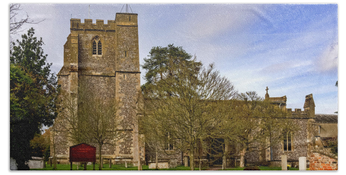 Anglican Bath Towel featuring the photograph Holy Cross Church, Ramsbury #2 by Mark Llewellyn
