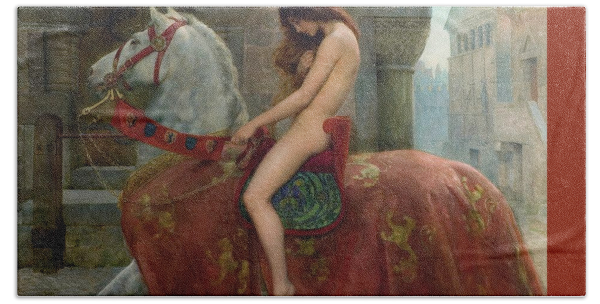 Lady Bath Towel featuring the painting Lady Godiva #9 by John Collier