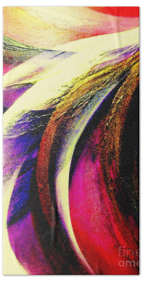Light.dance Spiritual.healing Energy.sky.ocean.fantasy.abstract. Hand Towel featuring the painting Light Dance #3 by Kumiko Mayer
