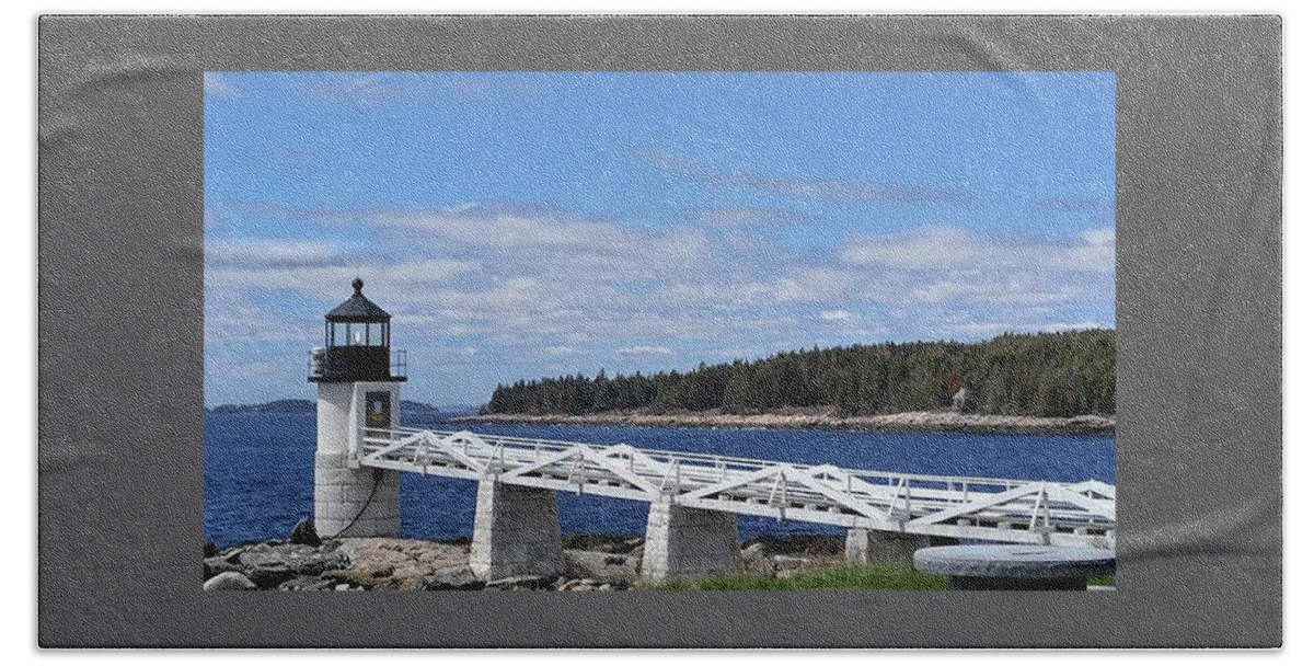 Lighthouses Hand Towel featuring the photograph Marshall Point Lighthouse #2 by Jewels Hamrick
