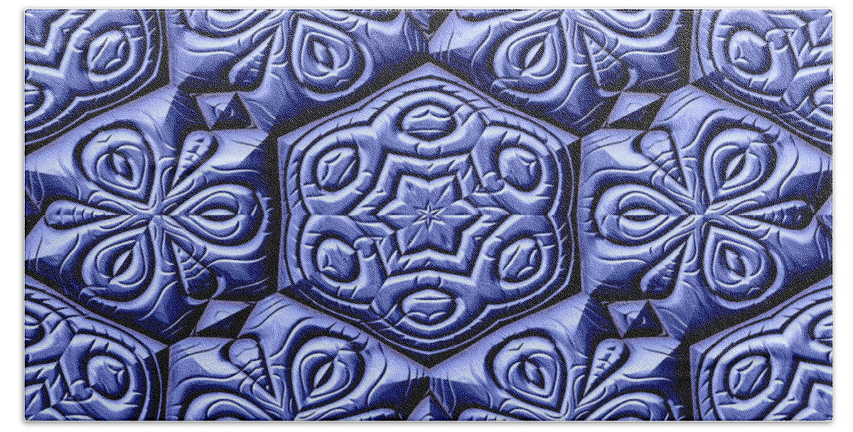 Metal Hand Towel featuring the digital art Mayan ornaments #2 by Miroslav Nemecek