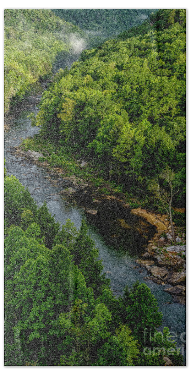 Meadow River Bath Towel featuring the photograph Meadow River Aerial #2 by Thomas R Fletcher