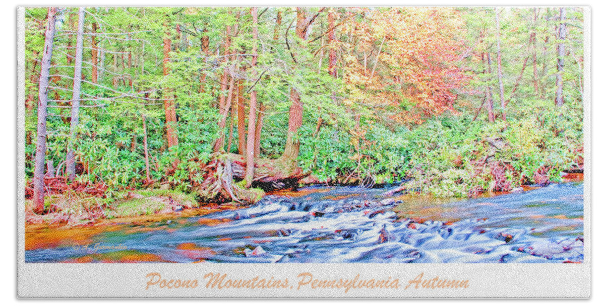 Current Bath Towel featuring the photograph Mountain Stream in Autumn Pocono Mountains Pennsylvania #2 by A Macarthur Gurmankin