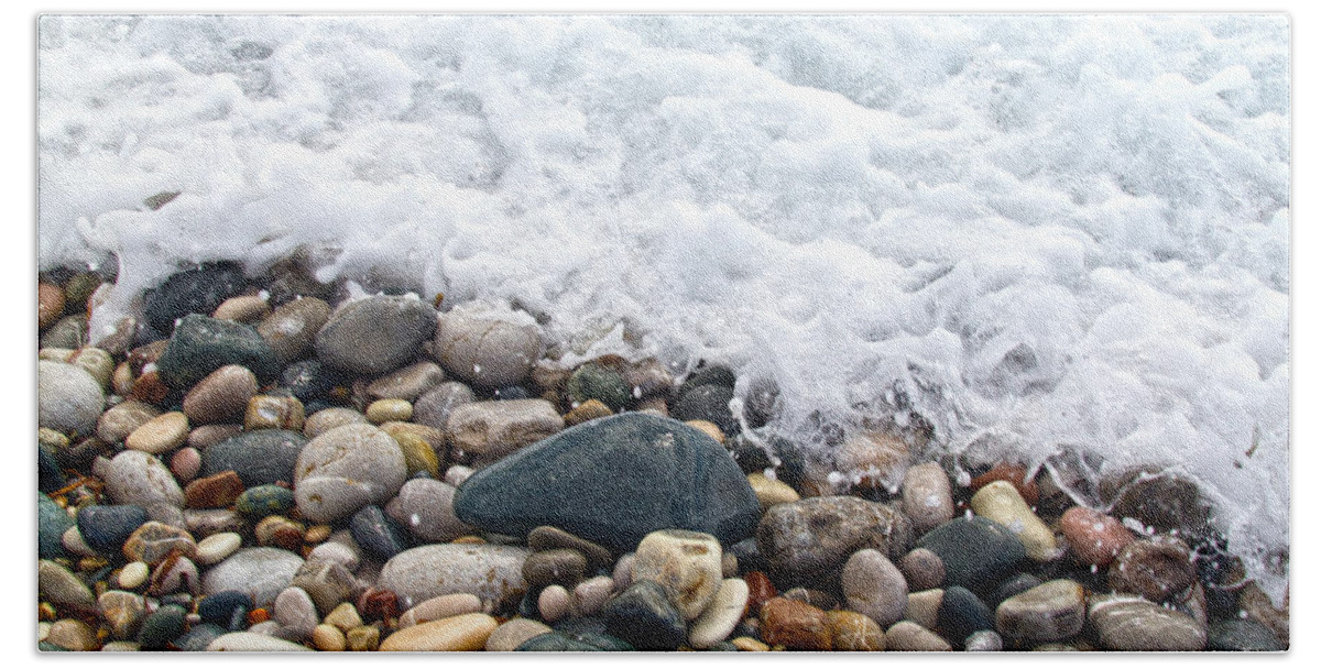 Ocean Stones Bath Towel featuring the photograph Ocean Stones #3 by Stelios Kleanthous