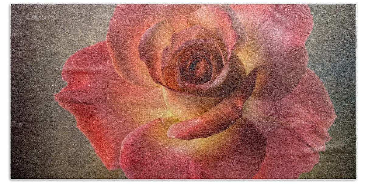  Rose Bath Towel featuring the photograph Peach Rose #2 by Endre Balogh