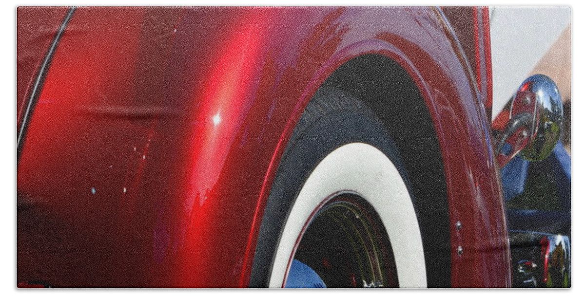  Bath Towel featuring the photograph Red Chevy Pickup Fender #2 by Dean Ferreira