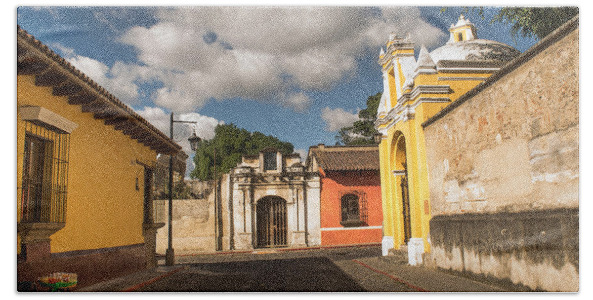Antigua Guatemala Bath Sheet featuring the photograph Streets of Antigua VIII #3 by Totto Ponce