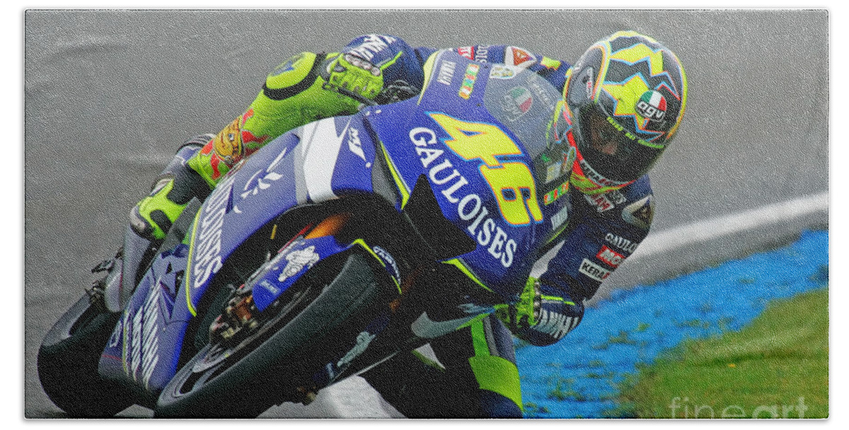 Netherlands Hand Towel featuring the photograph Valentino Rossi #2 by Henk Meijer Photography