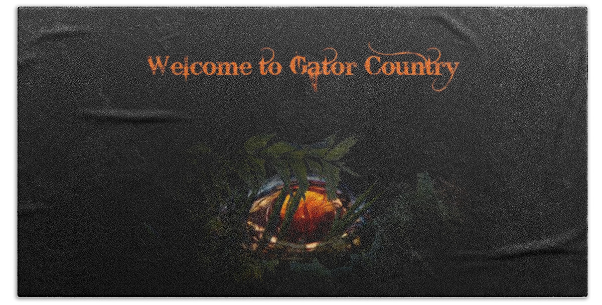 Alligator Bath Towel featuring the photograph Welcome to Gator Country #1 by Mark Andrew Thomas