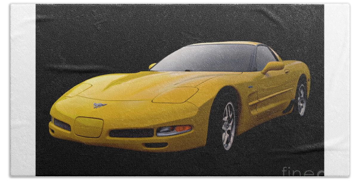 Auto Bath Towel featuring the photograph 2003 Corvette Z06 50th Anniversary Model by Dave Koontz