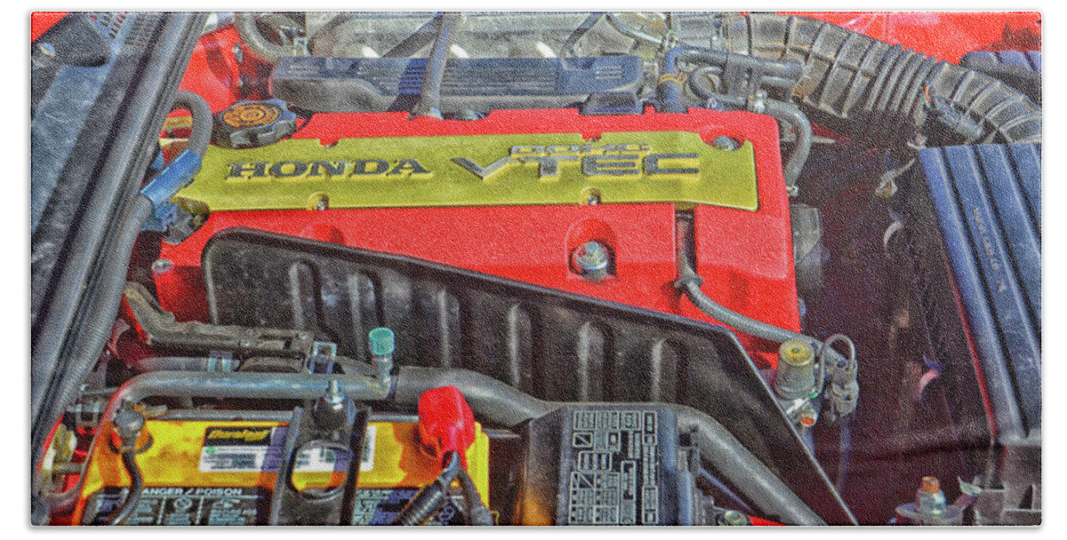 Honda Hand Towel featuring the photograph 2006 Honda S2000 Engine by Mike Martin
