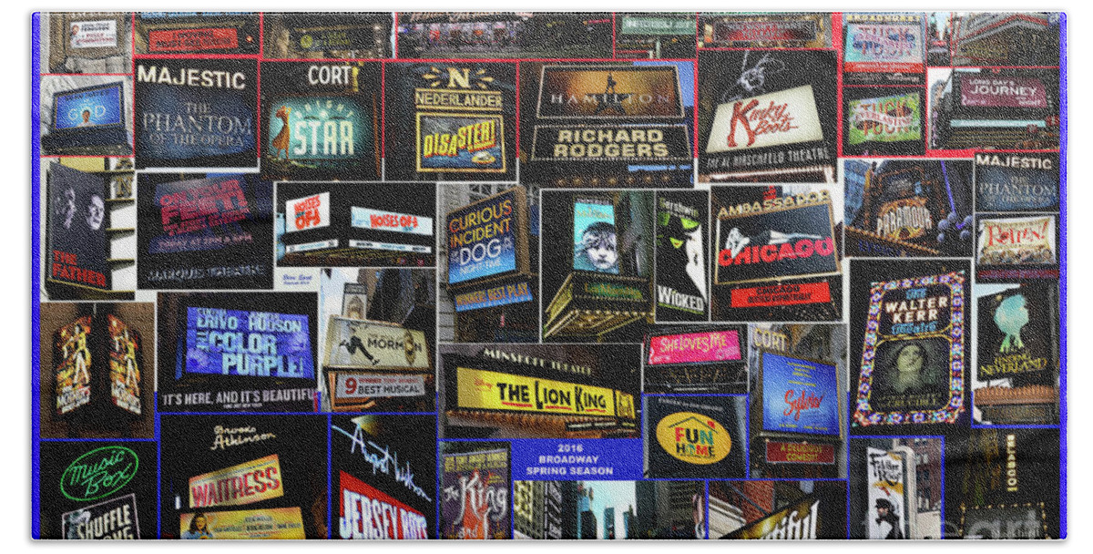 Broadway Hand Towel featuring the photograph 2016 Broadway Spring Collage by Steven Spak