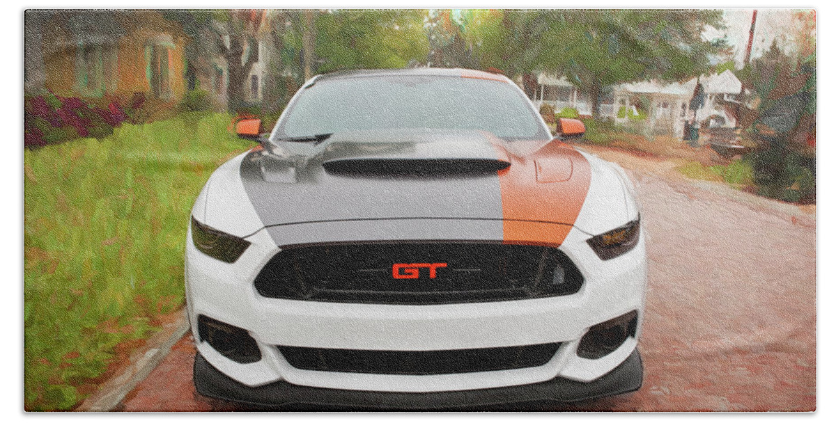2017 Ford Mustang Hand Towel featuring the photograph 2017 Ford GT Mustang 5.0 by Rich Franco