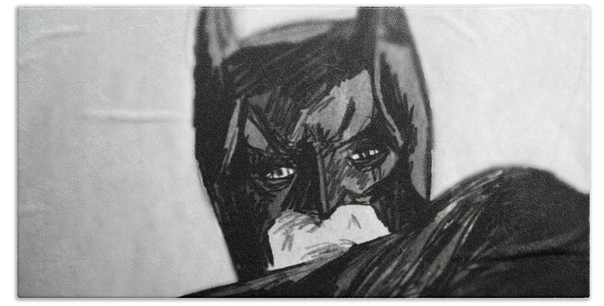 Batman Hand Towel featuring the digital art Batman #22 by Maye Loeser