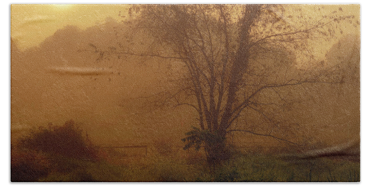 Sunrise Hand Towel featuring the photograph Misty Mountain Sunrise #28 by Thomas R Fletcher