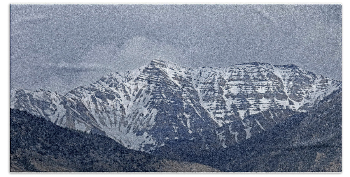 Fresh Snow Hand Towel featuring the photograph 2D07510 Peak in Lost River Range by Ed Cooper Photography