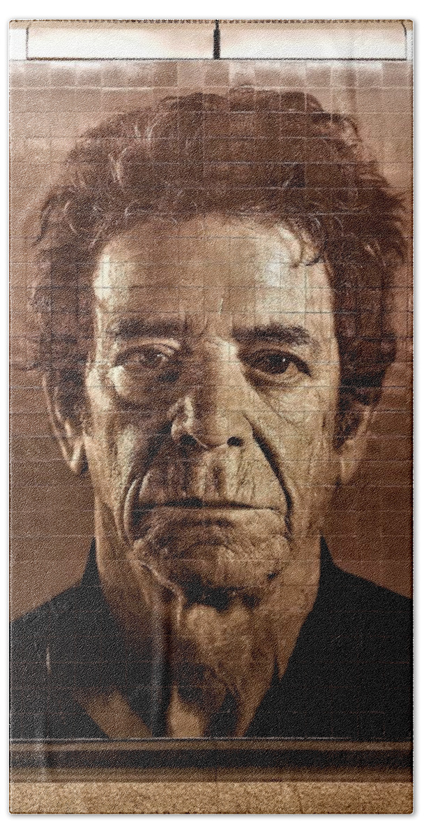 Art Bath Towel featuring the photograph 2nd Ave Subway Art Lou Reed by Rob Hans