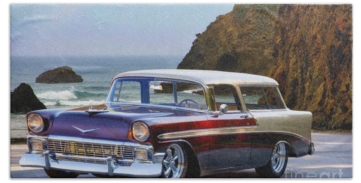 Auto Bath Towel featuring the photograph 1956 Chevrolet Nomad Wagon by Dave Koontz