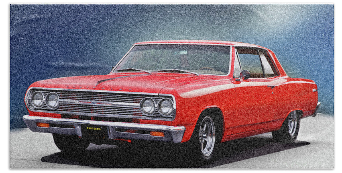 Automobile Bath Towel featuring the photograph 1965 Chevelle Malibu #3 by Dave Koontz