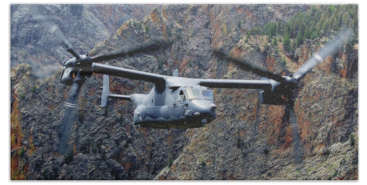 Bell Boeing V-22 Osprey Hand Towel featuring the photograph Bell Boeing V-22 Osprey #3 by Jackie Russo