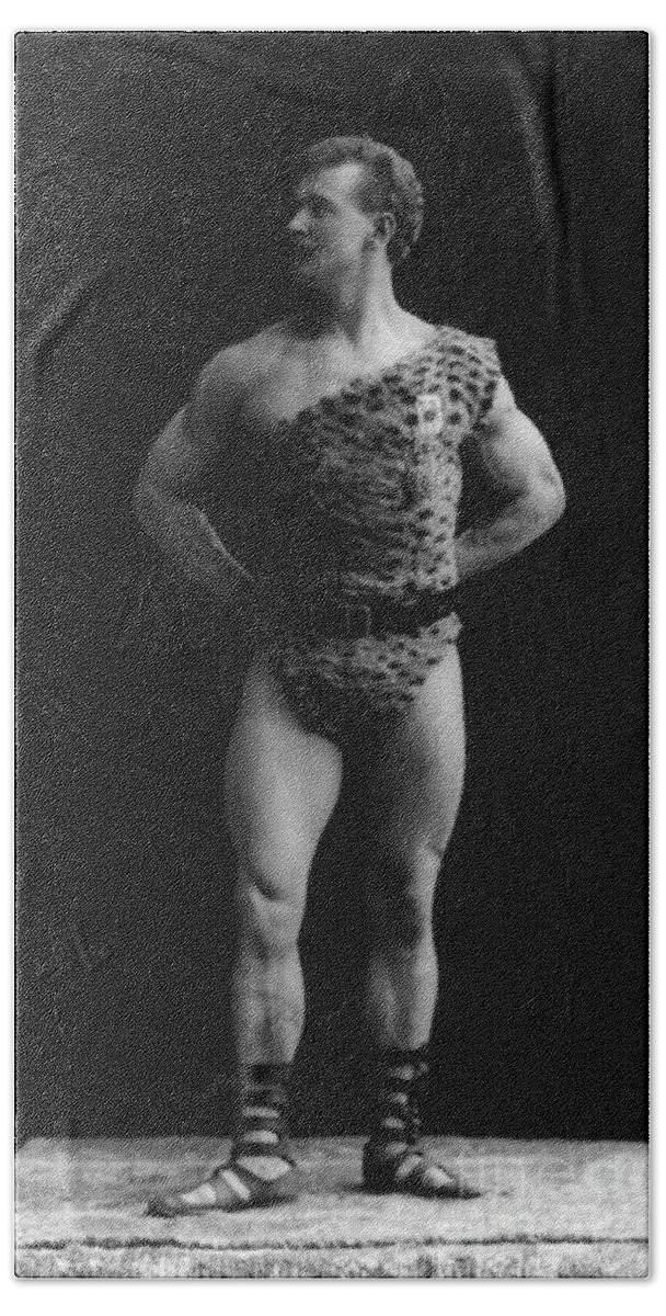 Erotica Bath Towel featuring the photograph Eugen Sandow, Father Of Modern #3 by Science Source