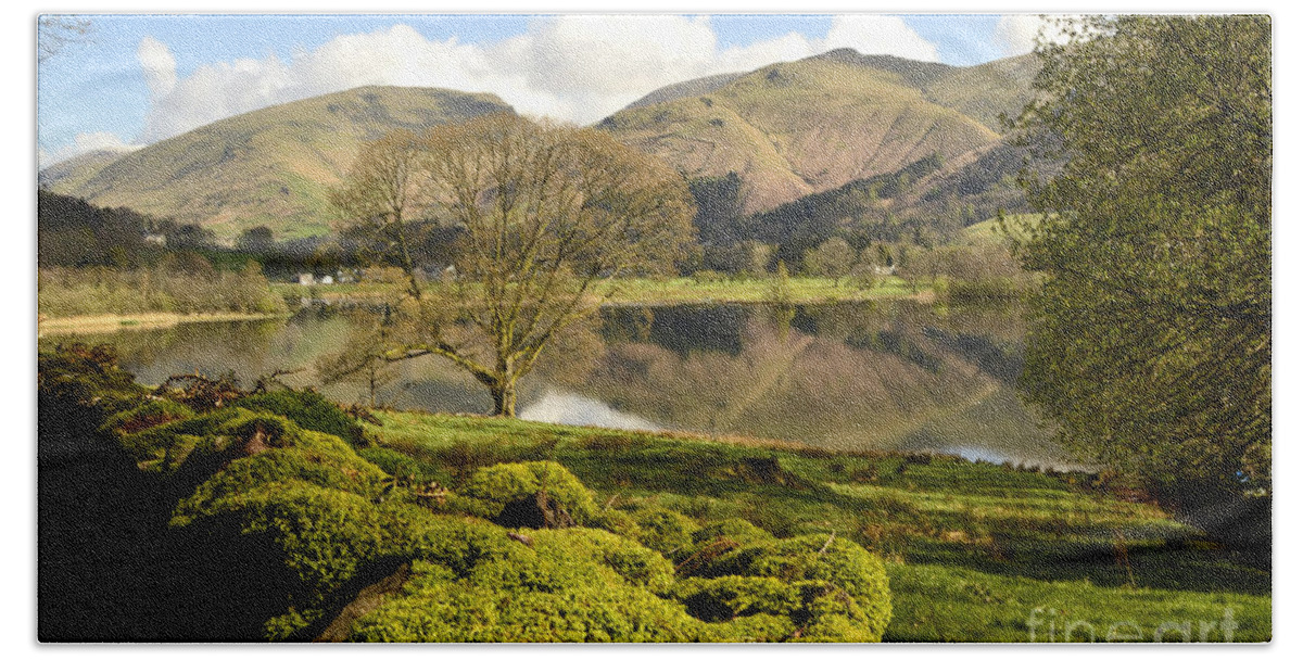 Grasmere Lake District Hand Towel featuring the photograph Grasmere #3 by Smart Aviation