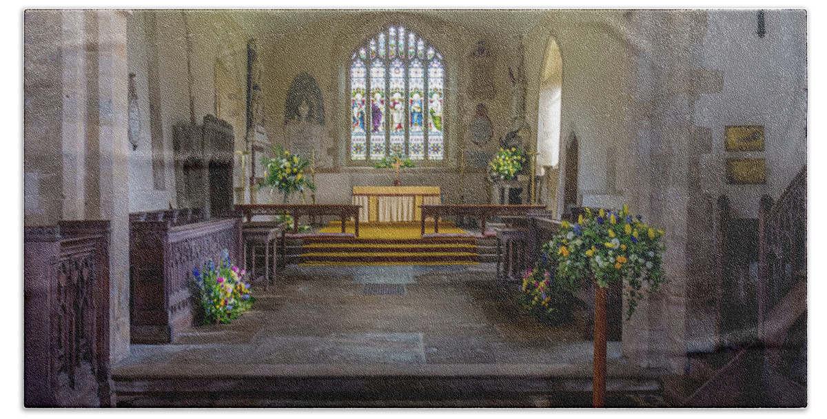 Anglican Bath Towel featuring the photograph Holy Cross Church, Ramsbury #3 by Mark Llewellyn