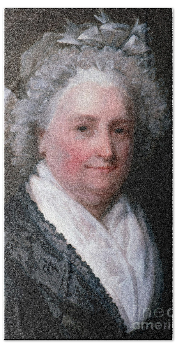 History Bath Towel featuring the photograph Martha Washington, American Patriot #3 by Photo Researchers