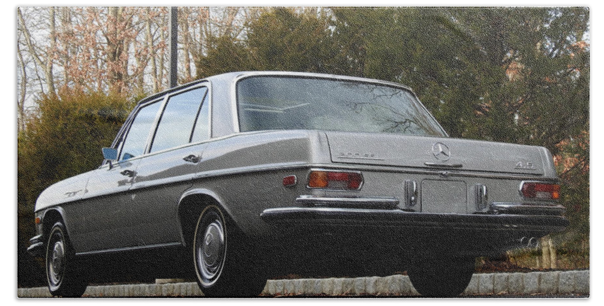 Mercedes-benz 300sel Bath Towel featuring the photograph Mercedes-Benz 300SEL #3 by Jackie Russo