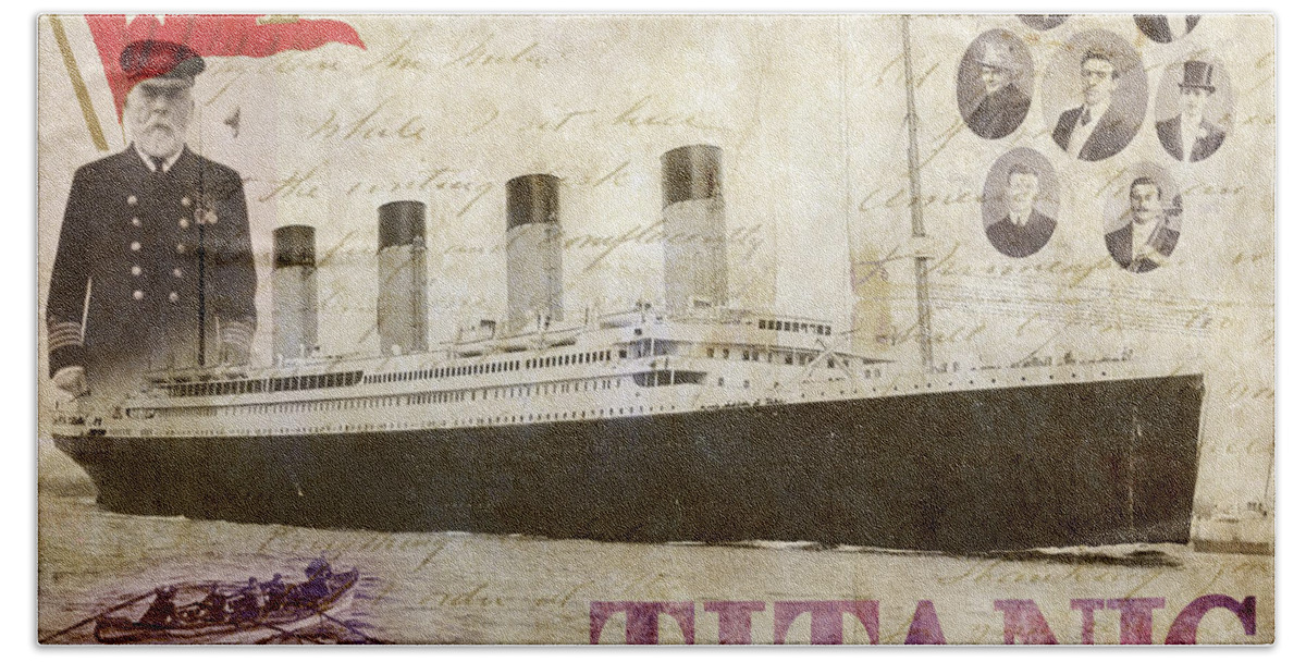 Titanic Newspaper Bath Towel featuring the photograph RMS Titanic #3 by Jon Neidert