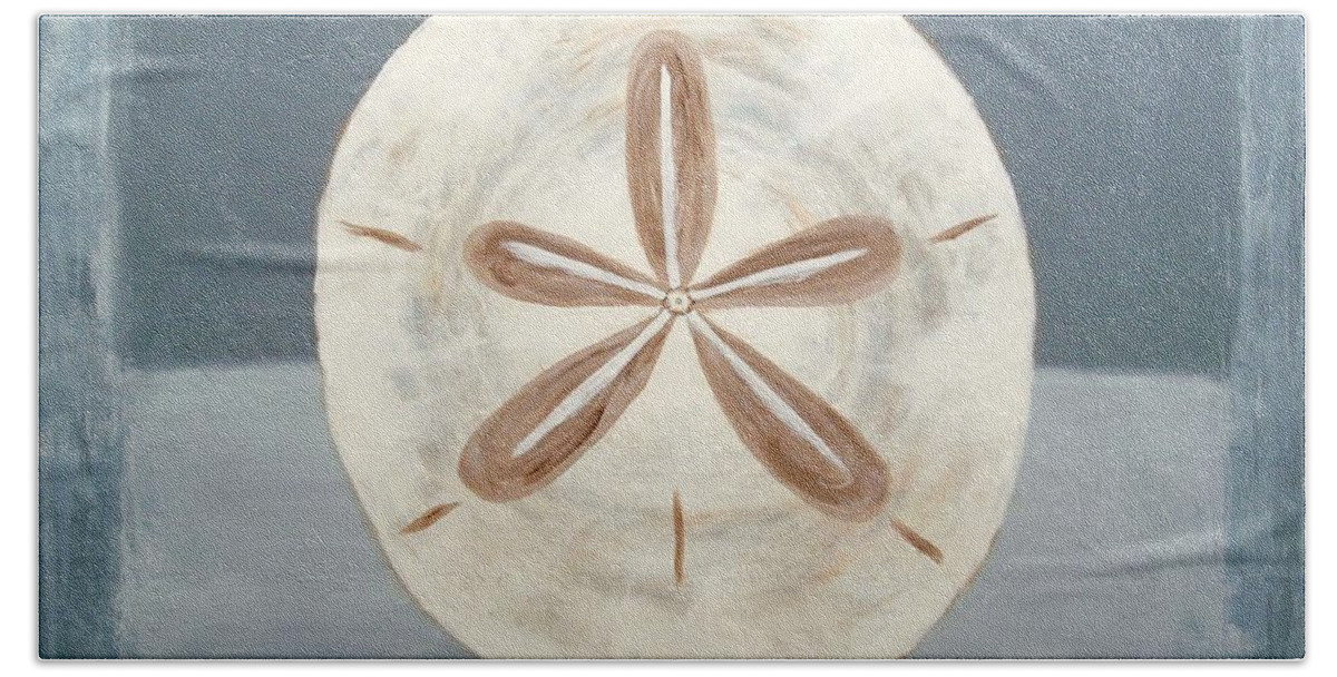 Sand Bath Towel featuring the painting Sand Dollar by Jamie Frier