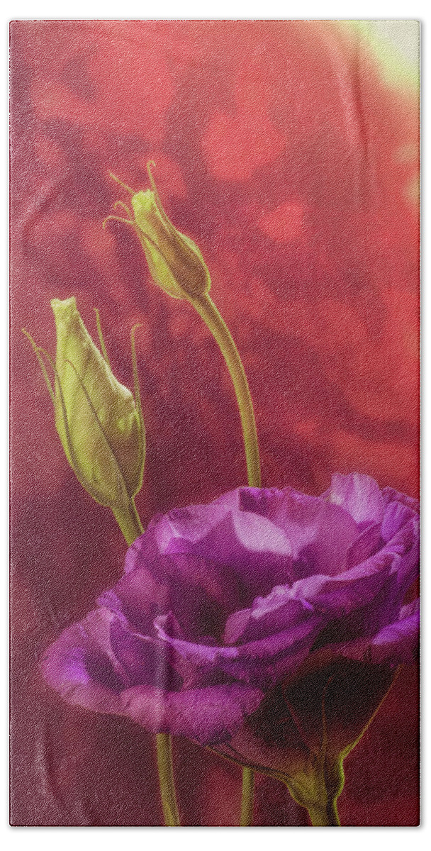 Flowers Hand Towel featuring the photograph Showy Prairie Gentain #1 by Garry McMichael