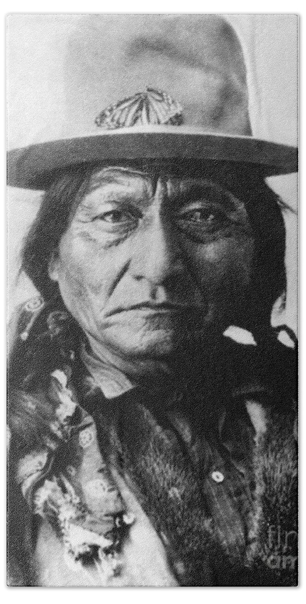 19th Century Bath Towel featuring the photograph Sitting Bull #1 by Granger
