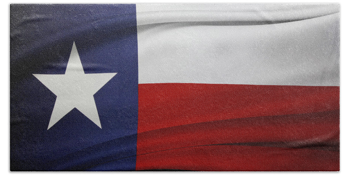 Flag Hand Towel featuring the photograph Texas flag #3 by Les Cunliffe