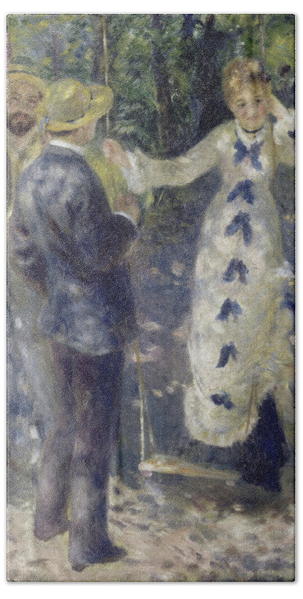The Swing Bath Towel featuring the painting The Swing #5 by Pierre-Auguste Renoir