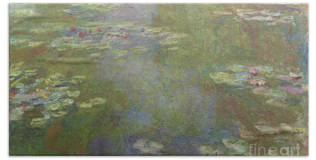 Monet Bath Towel featuring the painting Water Lily Pond by Claude Monet