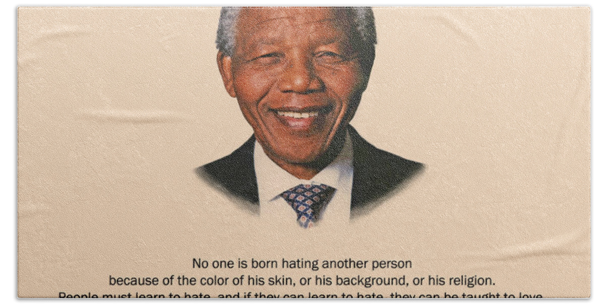 Nelson Mandela Bath Towel featuring the photograph 34- No One Is Born Hating by Joseph Keane