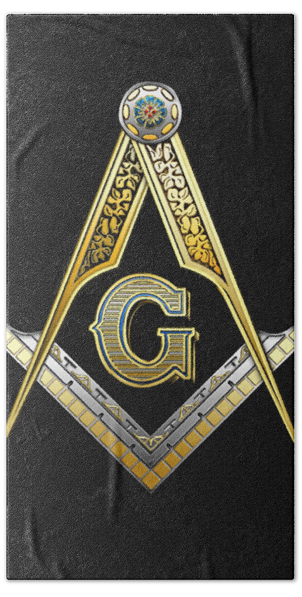'ancient Brotherhoods' Collection By Serge Averbukh Bath Towel featuring the digital art 3rd Degree Mason - Master Mason Masonic Jewel by Serge Averbukh